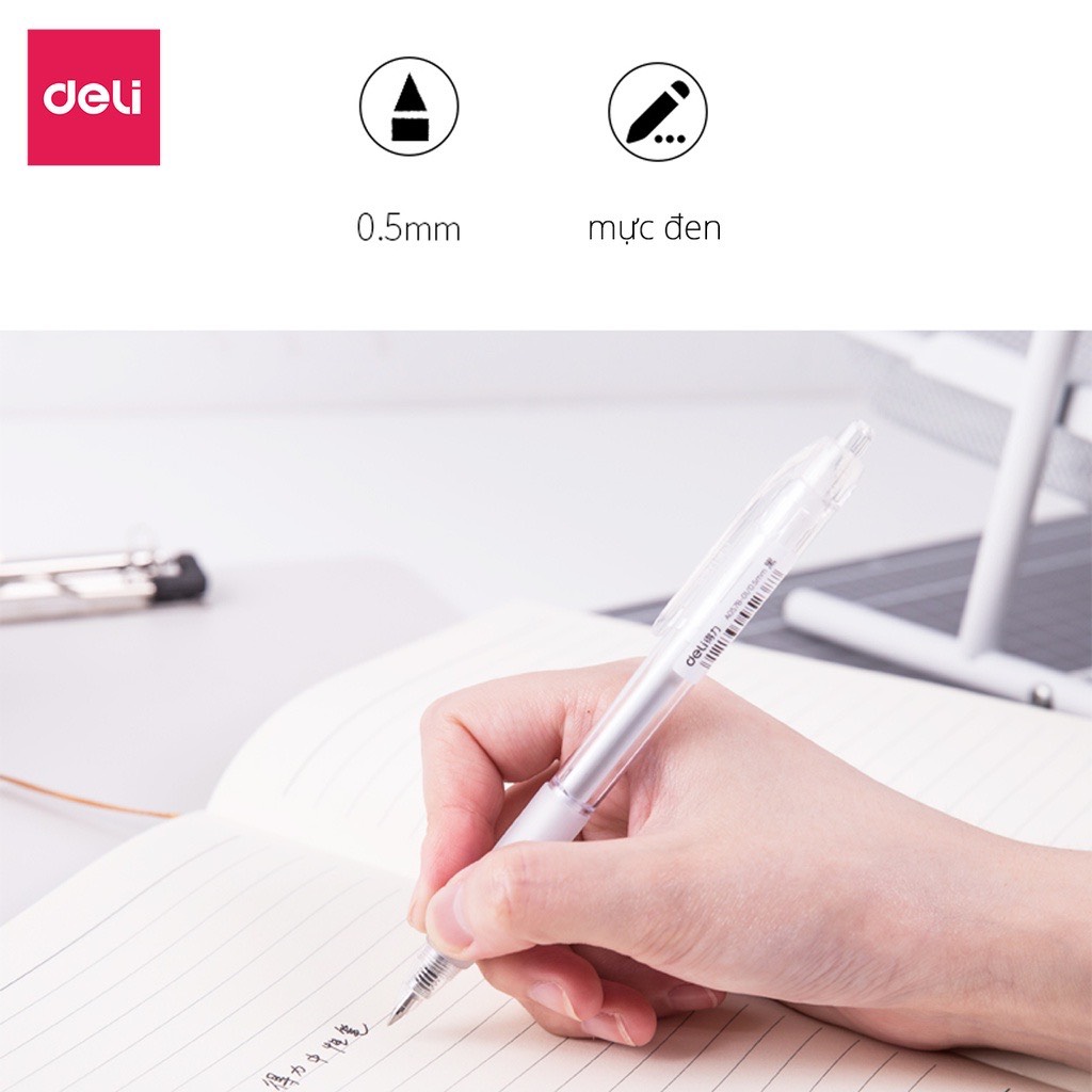 Hộp 5 Bút gel Deli A575 ngòi 0.5mm