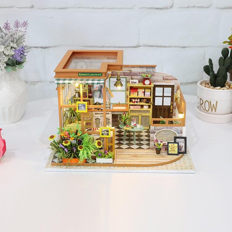 Mô hình nhà DIY Doll House Romantic Password Kèm Mica Chống bụi