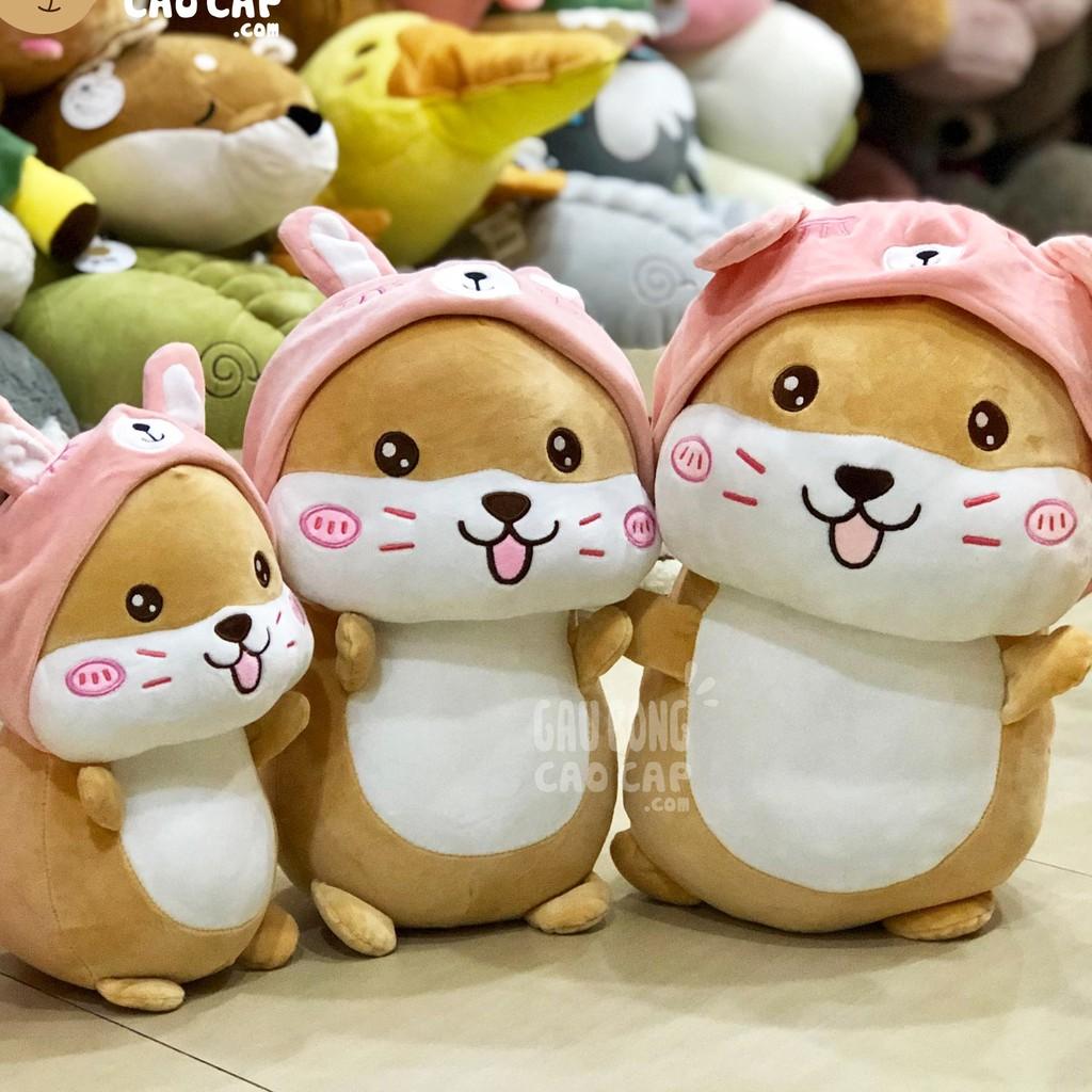 Gấu bông chuột Hater  Cosplay đội mũ đáng yêu chất liệu vài miniso 4 chiều Hàn Quốc, size 35cm