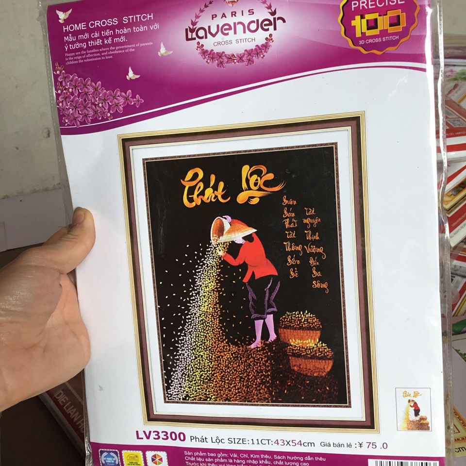 Tranh thêu 3D Phát lộc - chưa thêu