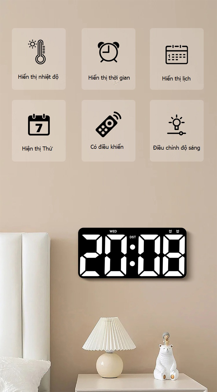 Đồng hồ LED kỹ thuât số hiển thị số to-L11