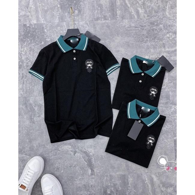 Áo Polo Nữ Phối Màu Logo Ngực Cổ Bẻ Cộc Tay