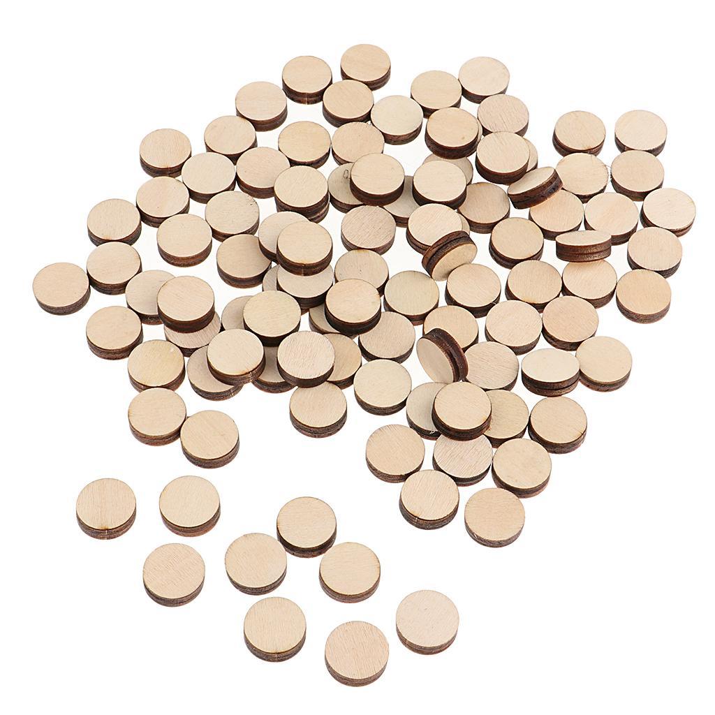 100 Pieces Mini Round Unfinished Wood Embellishments For Art DIY Crafts 16mm