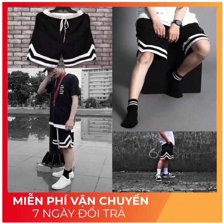 QUẦN THUN V2 ĐEN UNISEX Nam Nữ From Rộng Giá Rẻ