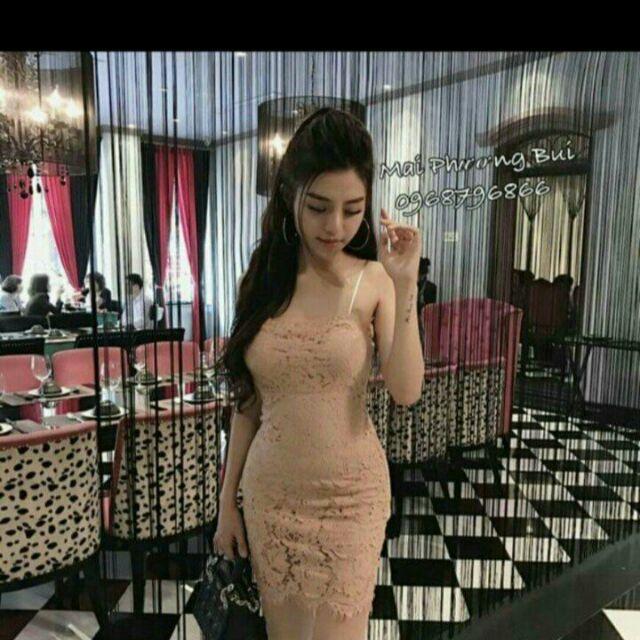 Đầm body 2 dây ren 2 lớp
