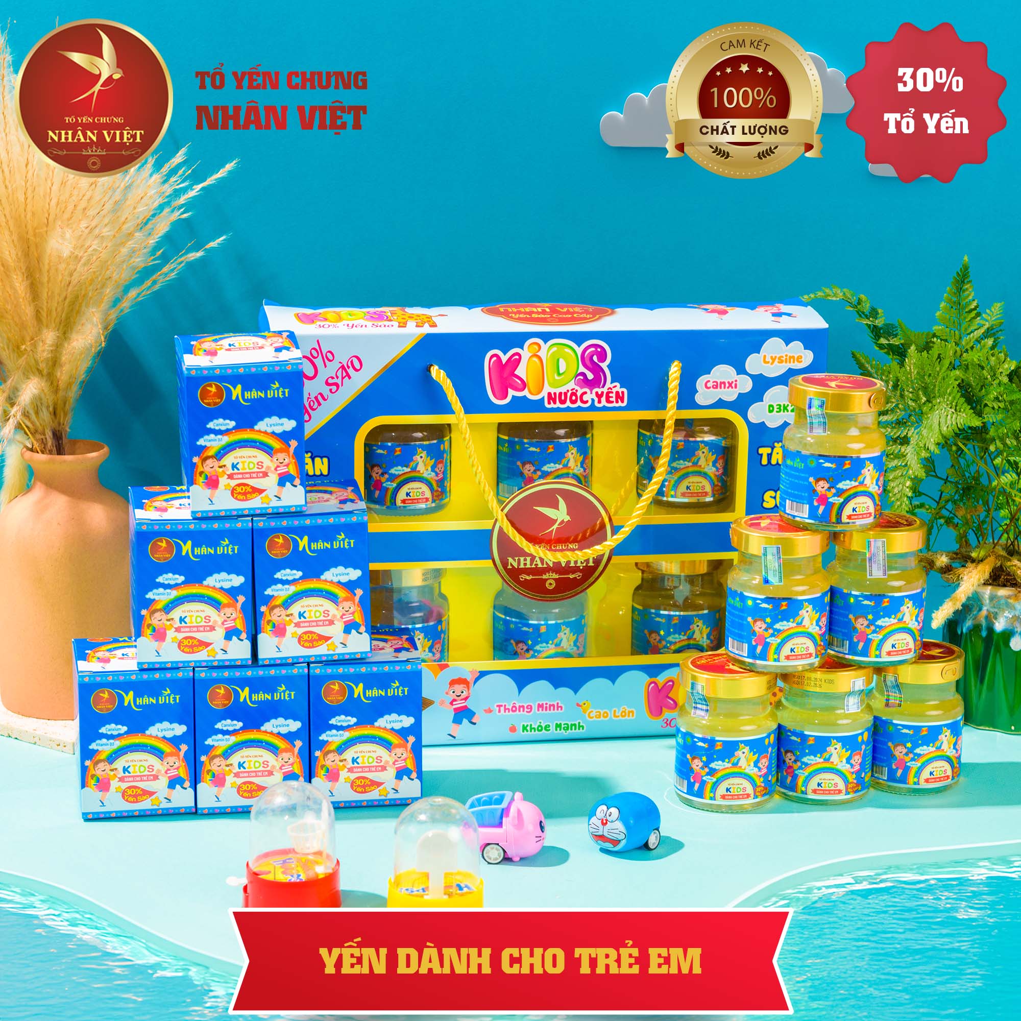 [Hộp 6 Lọ] Nước Yến Sào Cho Bé Nhân Việt Kids 30% Yến Giúp Bé Ăn Ngon, Cao Lớn Hũ 70ml