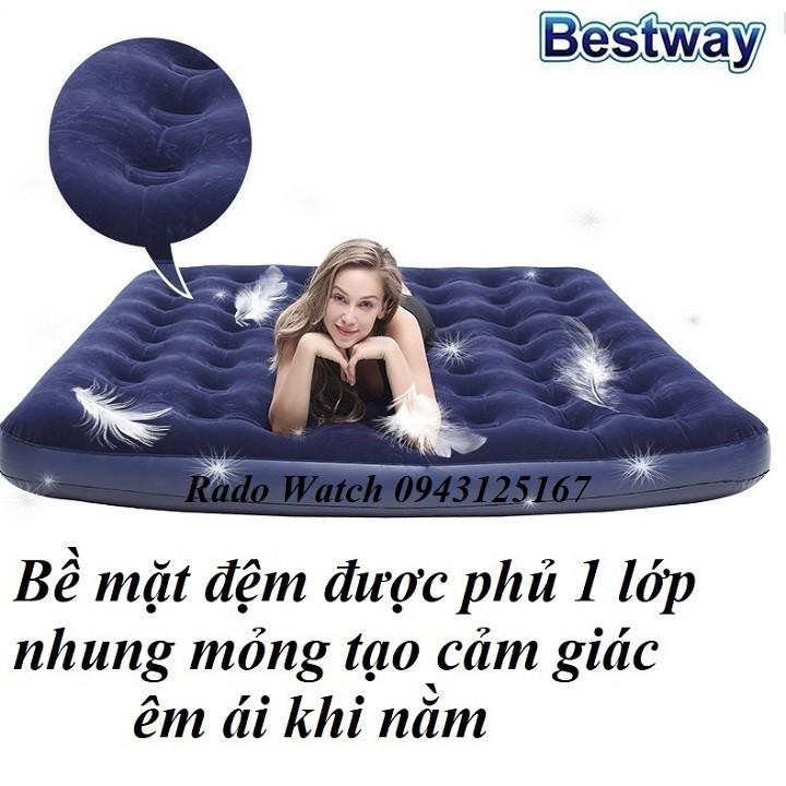 Đệm hơi- Nệm hơi Bestway 67001- Size: 1,88m x 99cm x 22cm. Tặng kèm bơm hơi, gối hơi