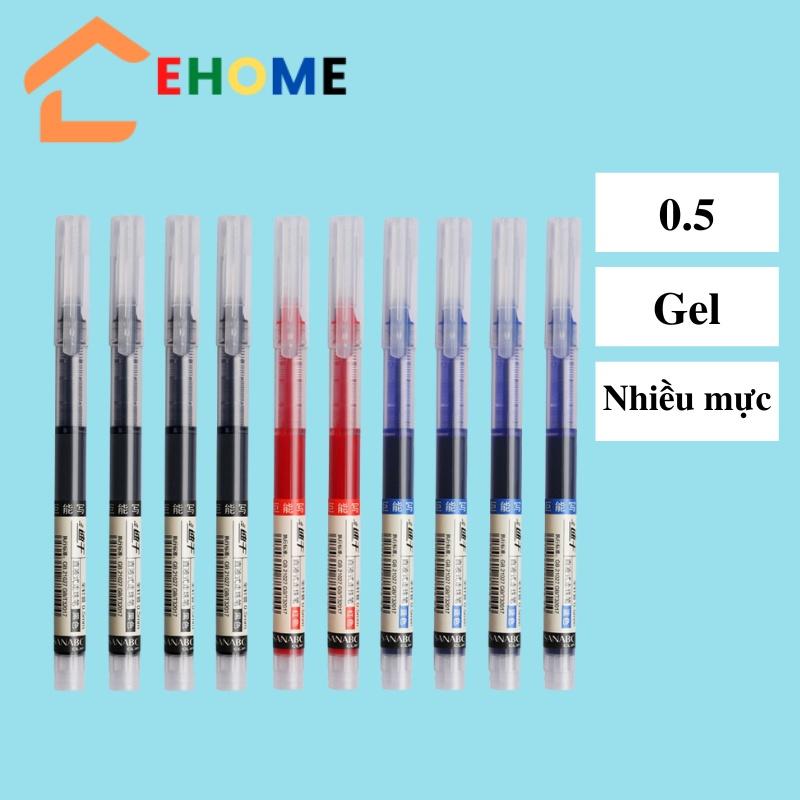 10 chiếc Bút bi mực Gel nét đẹp màu xanh đỏ đen bút gel nét 0.5mm nhiều mực nhanh khô