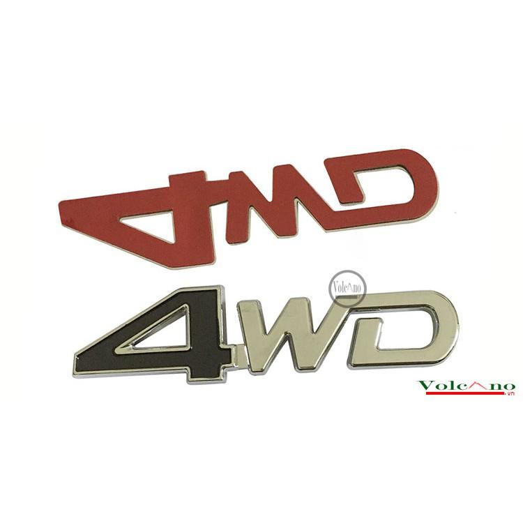 Tem Logo Chữ Nổi 4WD Dán Trang Trí Đuôi Xe Bán Ô Tô