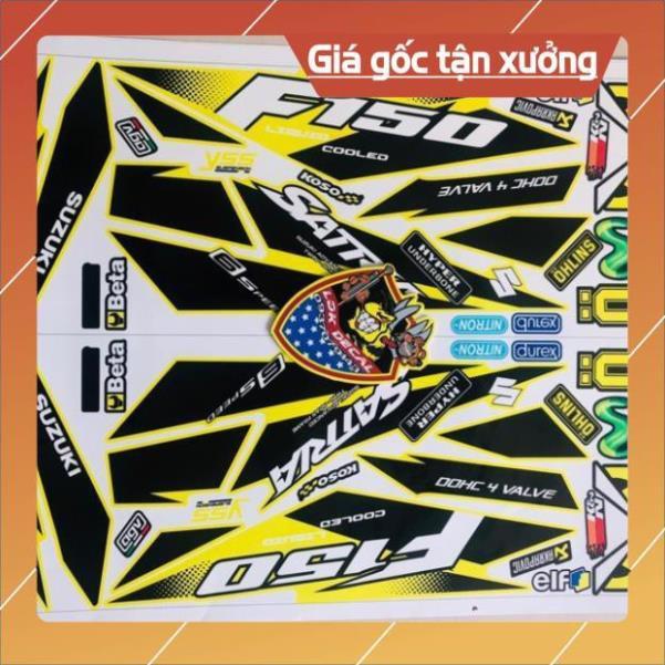 Tem rời Satria Fi dán xe vàng