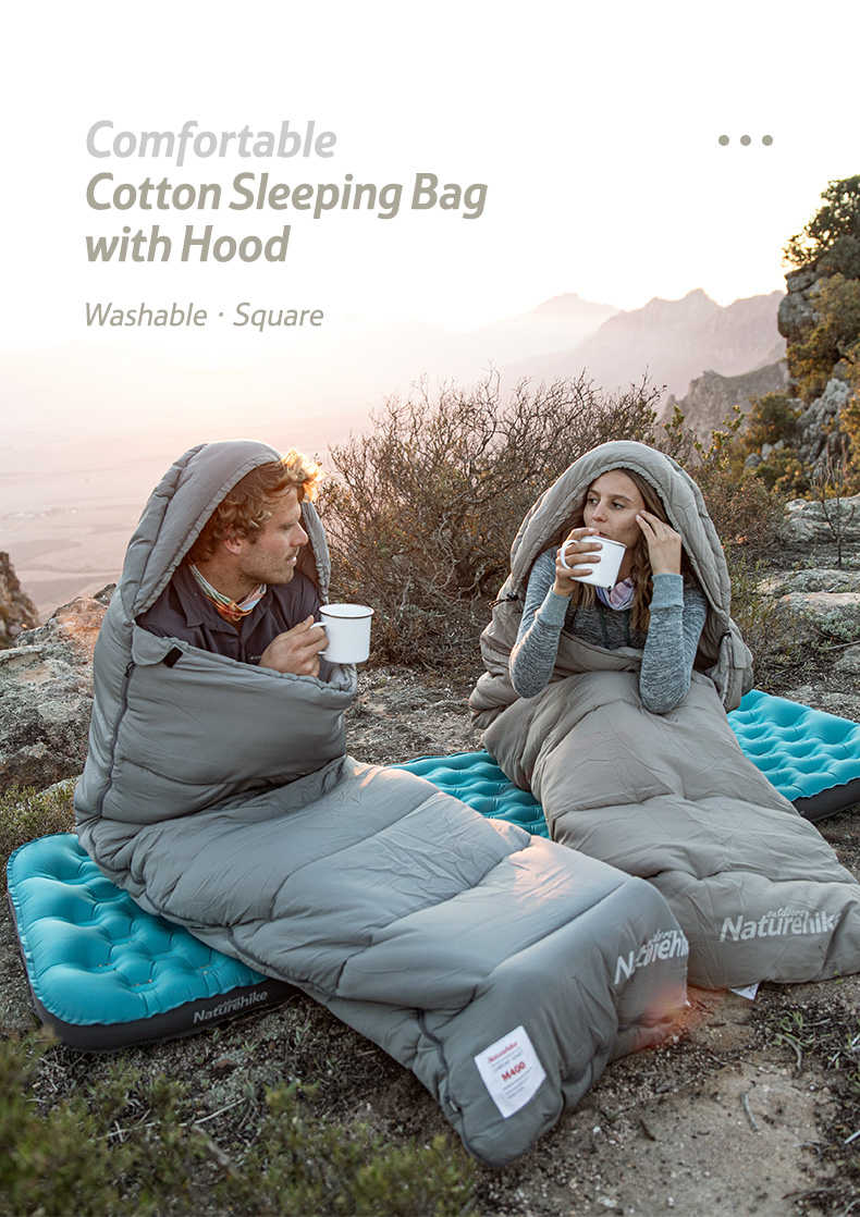 Túi ngủ du lịch cắm trại ngoài trời bông dày mùa đông chống lạnh, giữ ấm, túi ngủ văn phòng cao cấp