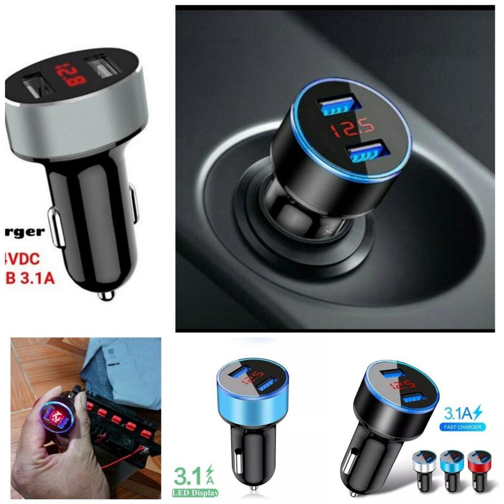 Cốc tẩu sạc nhanh xe hơi ô tô kèm đồng hồ báo voll ắc quy mẫu mới hàng cao cấp