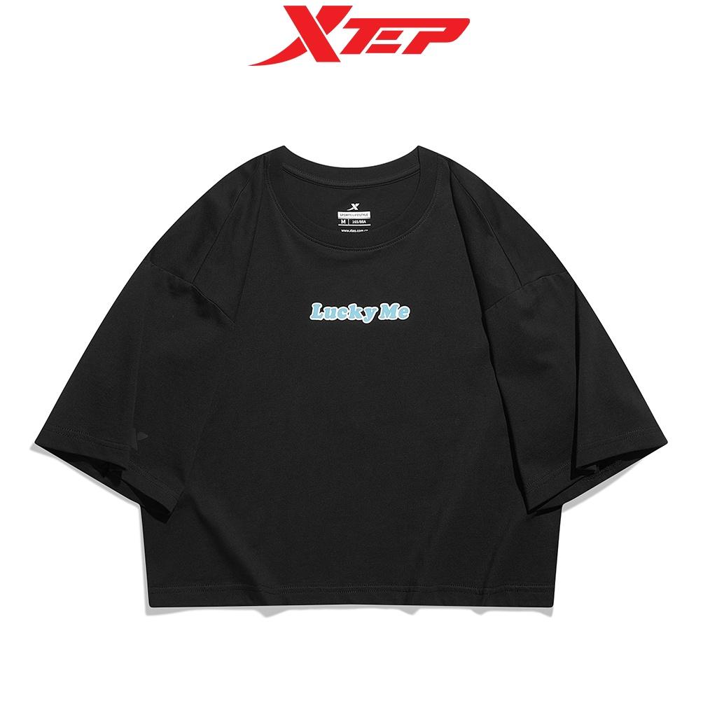 Áo croptop nữ Xtep, tay ngắn, kiểu dáng basic chất vải cotton mát mẻ, cá tính 878228010081