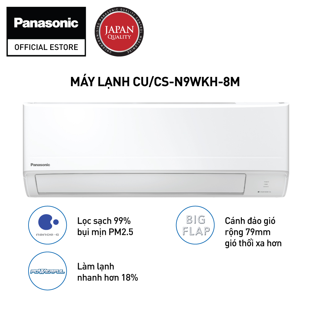 [Chỉ Giao Tại HCM] Máy lạnh-Điều hòa CU-CS-N9WKH-8M Panasonic - Một chiều - Tiêu chuẩn - Hàng chính hãng - 1 HP