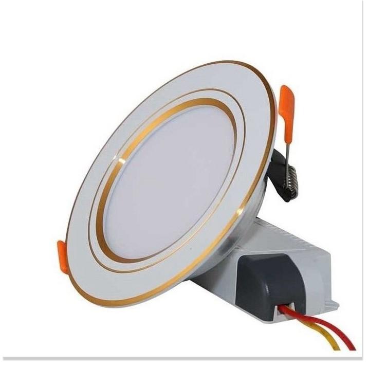 Đèn LED Downlight âm trần 7W Rạng Đông AT10L 90/7W, Vỏ nhôm đúc (Viền vàng)