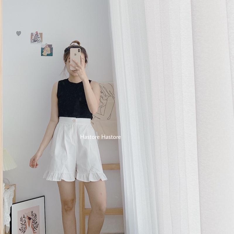 Quần short thô mịn ống bèo