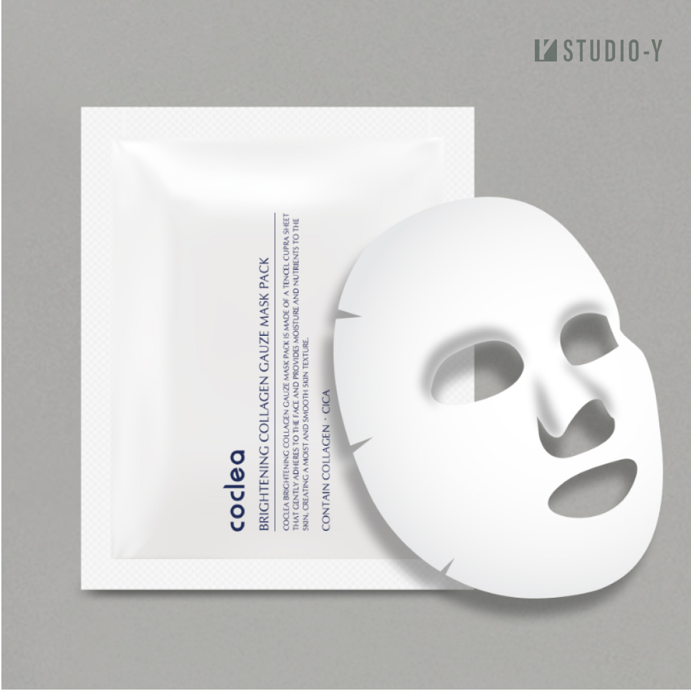 Mặt nạ hỗ trợ dưỡng trắng và cấp ẩm, cải thiện đàn hồi làn da Coclea Brightening Collagen Gauze Mask Pack (5 miếng)