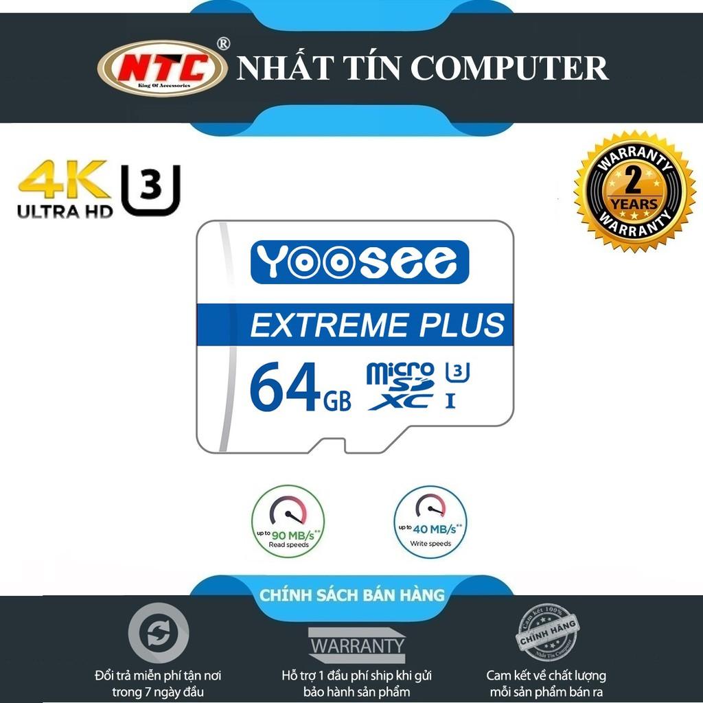 Thẻ nhớ microSDXC Yoosee Extreme Plus 64GB UHS-I U3 4K R90MB/s W40MB/s (Trắng xanh) - chuyên camera và điện thoại