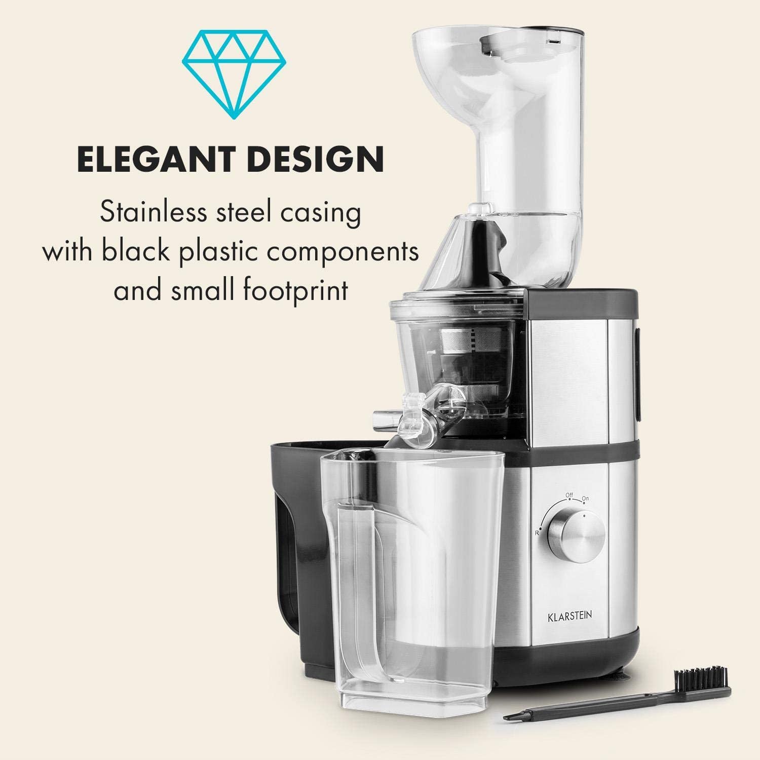 Máy Ép Chậm Klarstein Fruitberry Slow Juicer, máy ép trái cây gia đình - CAM KẾT HÀNG NHẬP KHẨU ĐƯC BỞI DNK