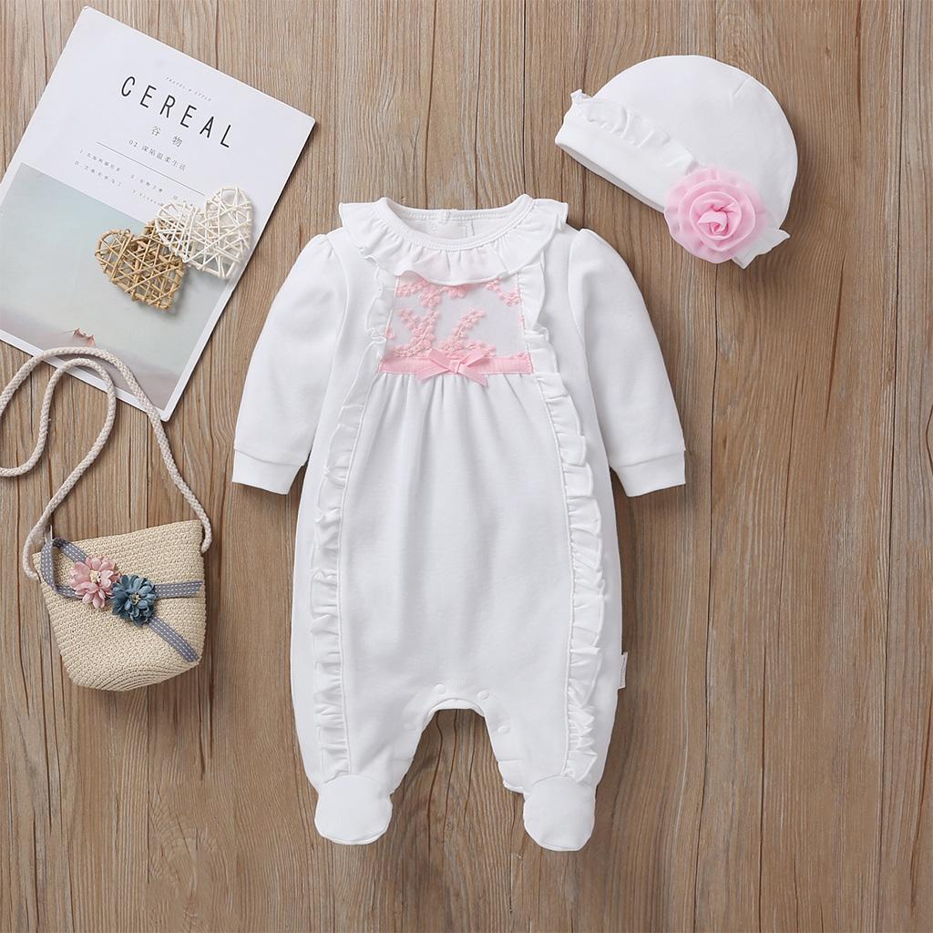 Bộ Quần Áo Cotton Dành Cho Bé Sơ Sinh Áo Liền Quần Cho Bé Ngủ Cho Trẻ Sơ Sinh Cho Bé Tập Đi Mùa Thu Quần Áo Quần Áo Bé Gái 0 Có Nón