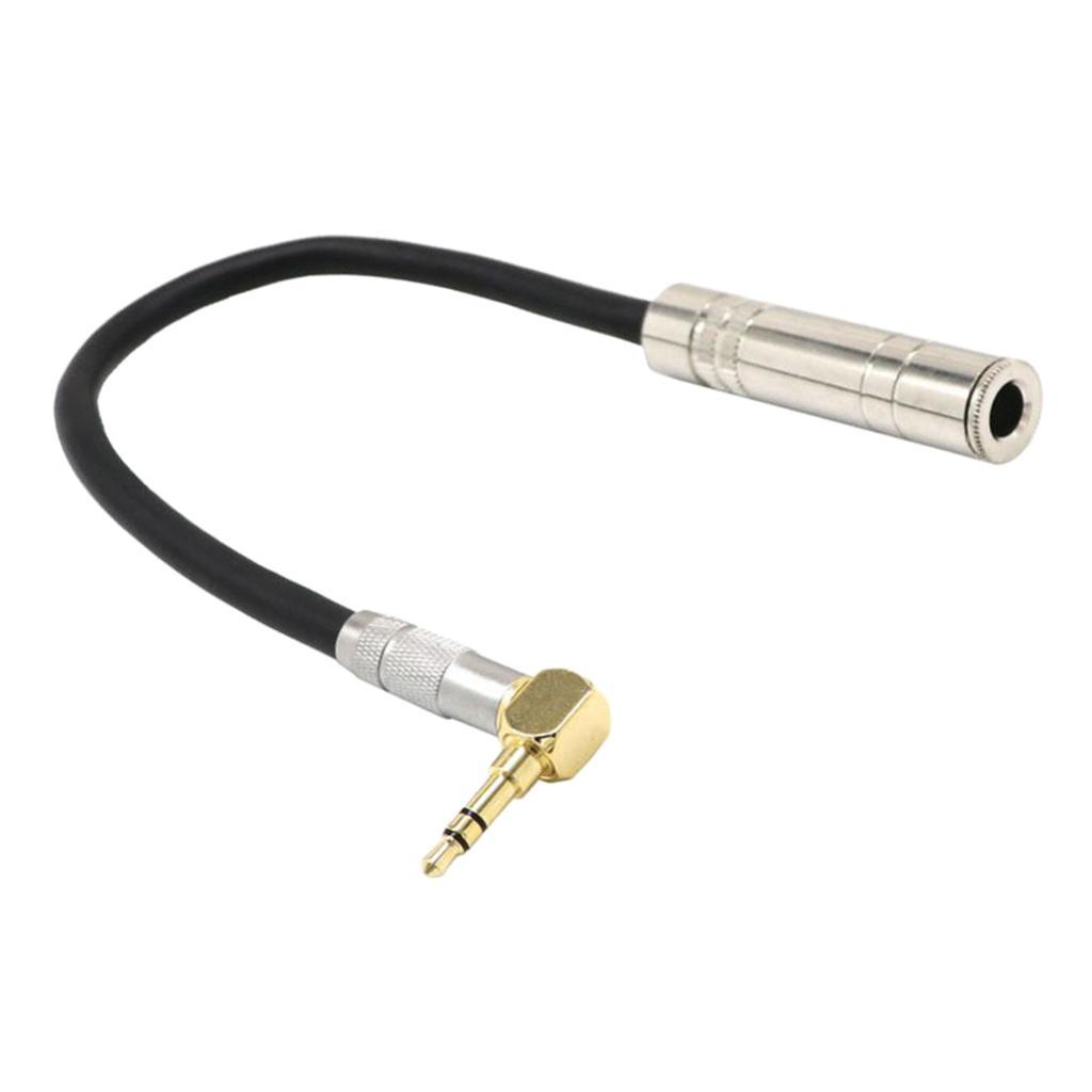 3.5MM 90 Degree Right Angle Male To 6.35 Female Audio Stereo Aux Cable Cord