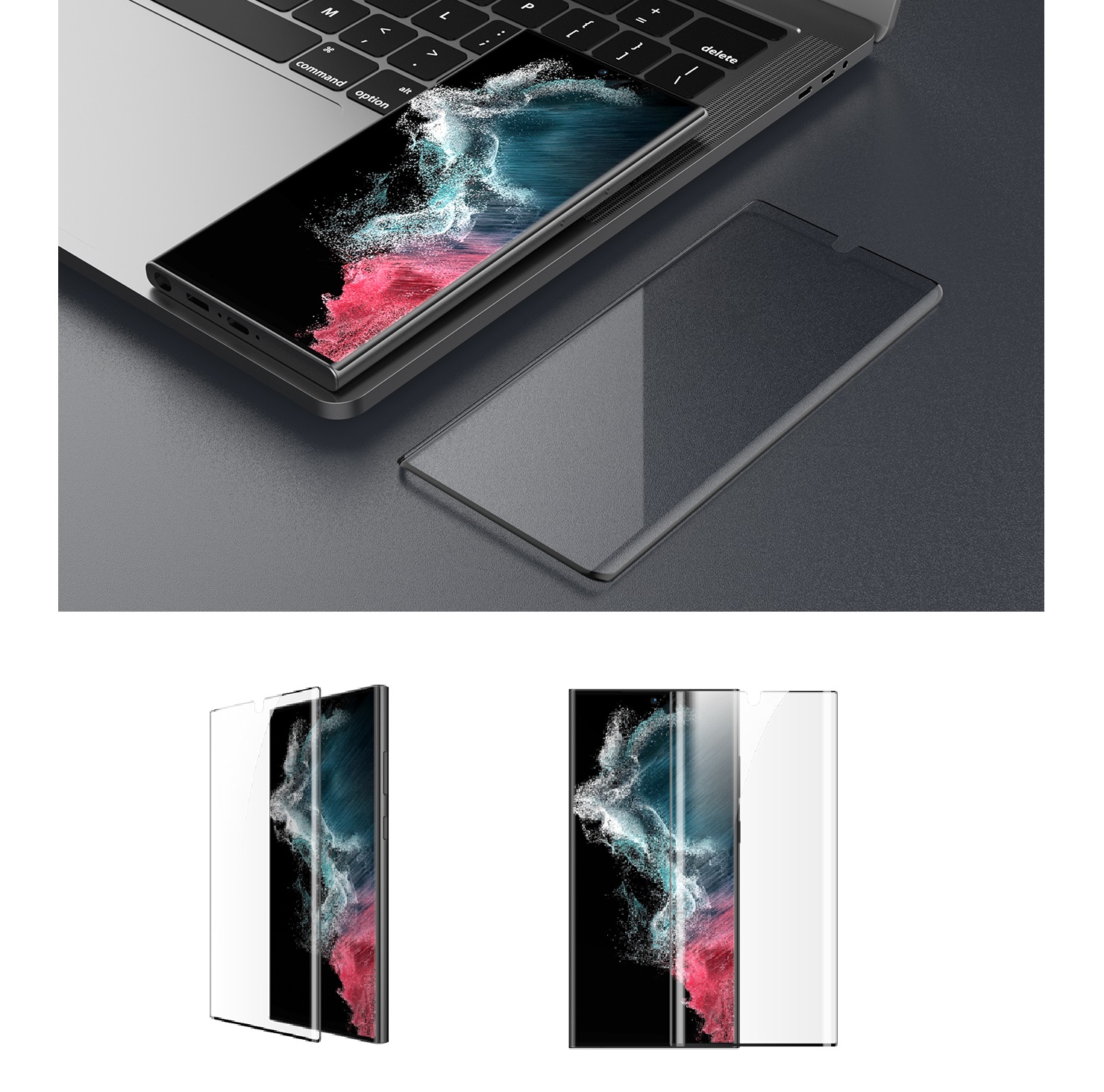 Bộ 2 miếng phim dán dẻo full màn hình viền đen cho S23 Ultra Nillkin curved screen protective film _ Hàng chính hãng