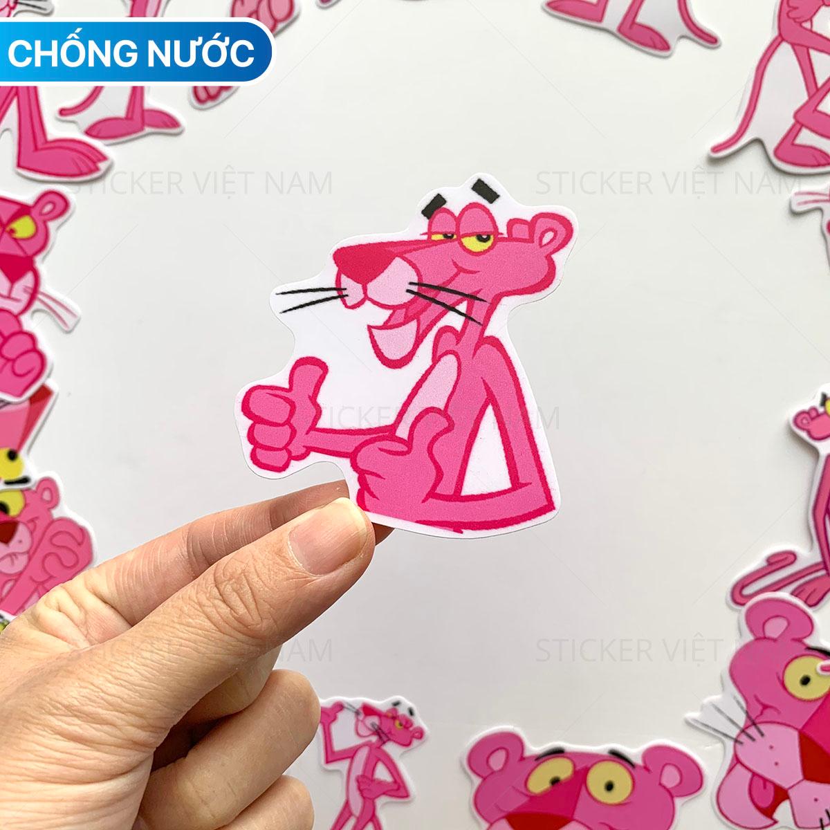 Sticker Báo Hồng The Pink Panther Cute Ngẫu Nhiên Chất Lượng Cao Chống Nước