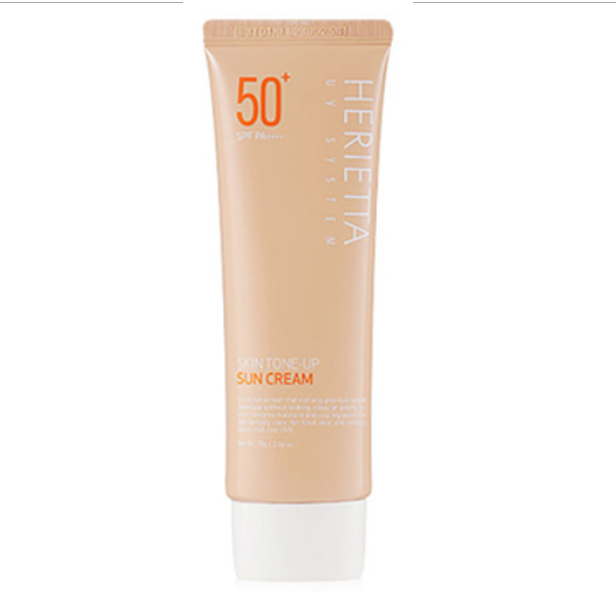 Kem chống nắng nâng tông, che khuyết điểm kiềm dầu Herietta UV System Skin Tone - Up Sun Cream Hàn Quôc 70ml