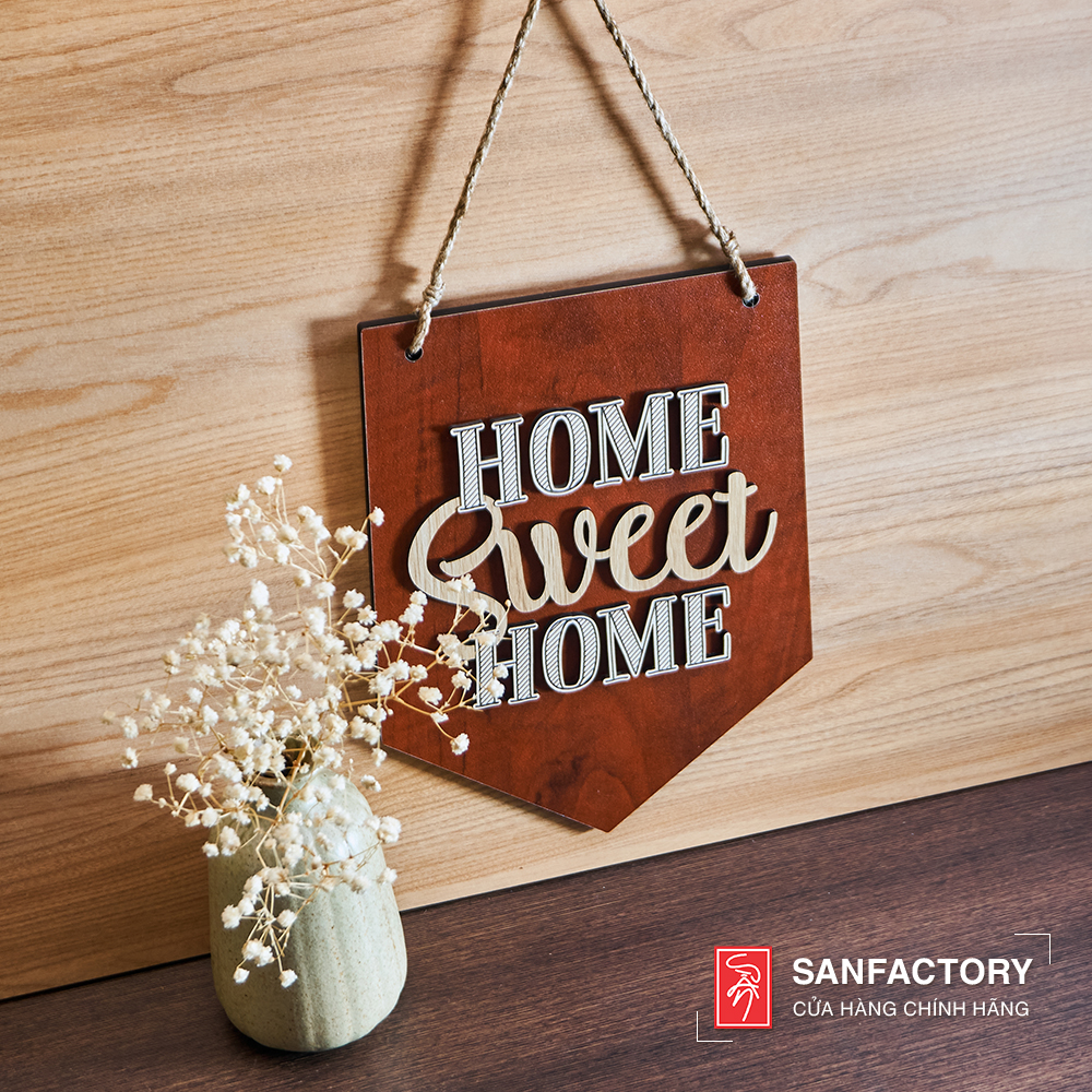 Bảng gỗ treo tường decor trang trí Home Sweet Home 