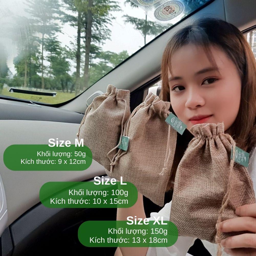Túi thơm khử mùi ô tô Cà phê Mộc Nhiên - Mua 3 tặng 1 tinh dầu treo xe