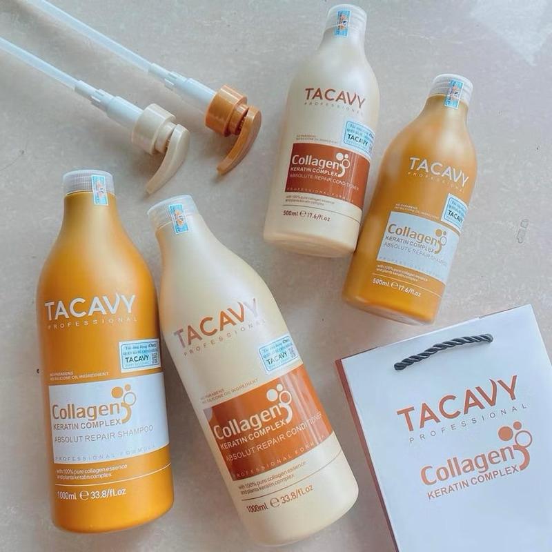 BỘ DẦU GỘI XẢ TACAVY COLAGEN KERATIN COMPLEX PHỤC HỒI MỀM MƯỢT GIẢM GÃY RỤNG HƯƠNG THƠM