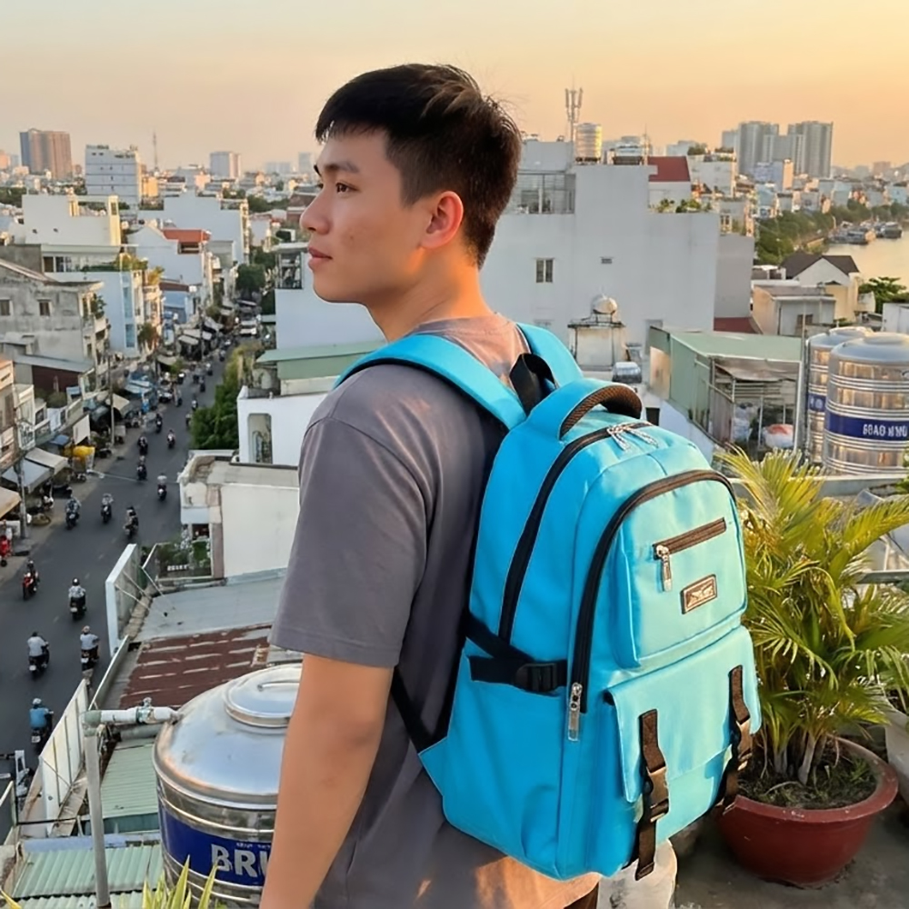 Balo Học Sinh Chống Nước Xbags Sea Blue – Balo Trung Học Cao Cấp, Nhiều Ngăn, Thanh Lịch XB3201!