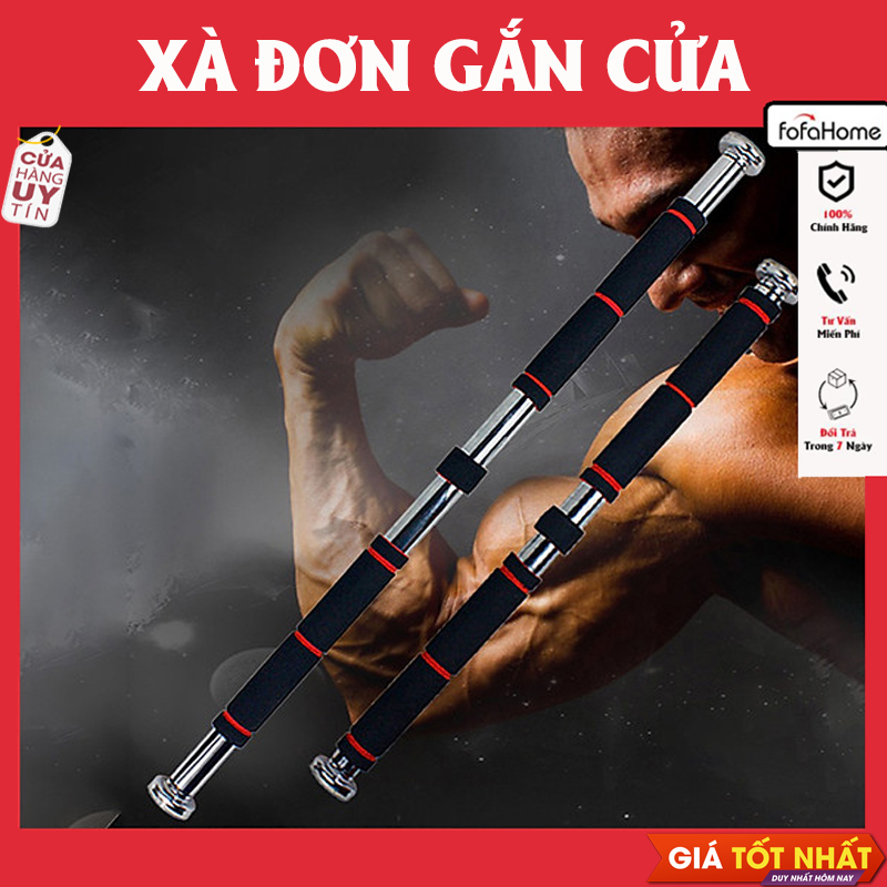 Thanh Tập Xà Đơn Treo Tường Gắn Cửa Nhiều Cỡ Từ 60-130cm Tùy Chỉnh Phù Hợp Tập Gym Tại Nhà Tăng Cơ Bắp