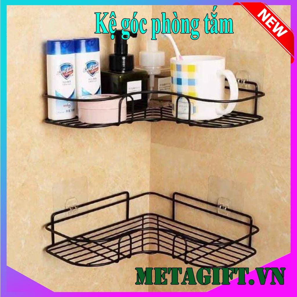 Kệ giá sắt góc tam giác nhà tắm phòng tắm để đựng đồ gắn dán tường đa năng không cần khoan