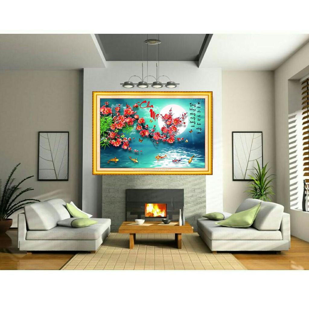 Tranh đính đá cha mẹ VS320 - tự đính