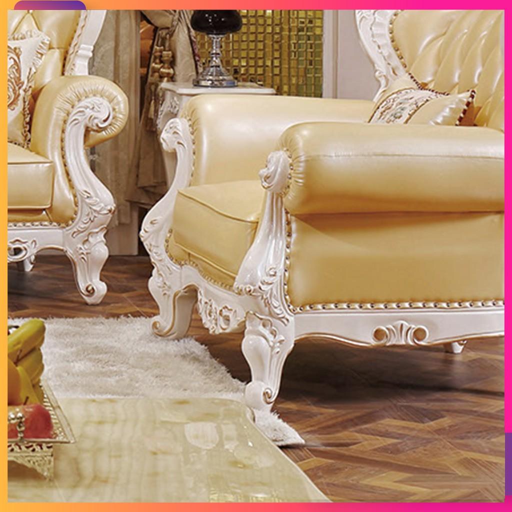 Sofa tân cổ điển hoàng gia gỗ thịt bọc da bò nguyên miếng – xứng tầm đẳng cấp cho nhà Lâu Đài, Siêu Biệt Thự