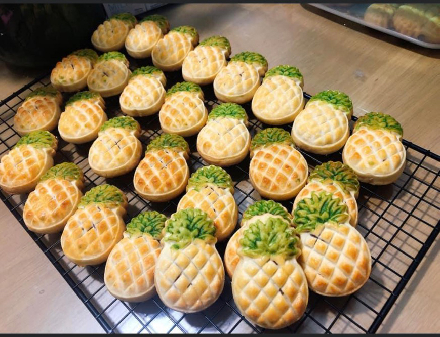 Combo Khuôn Nén Lò Xo Làm Bánh Trung Thu,Khuôn Nhấn Làm Bánh Dứa 2 Mặt 50gr