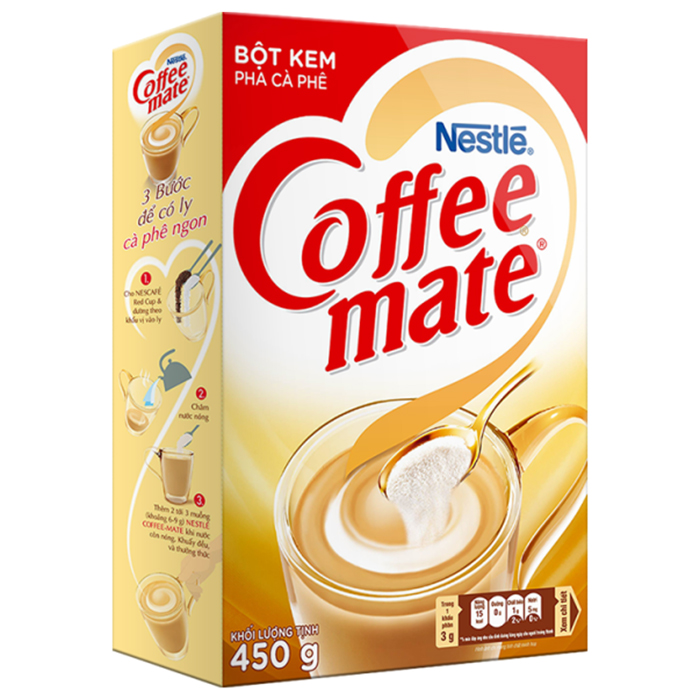 Combo 3 Hộp Bột Kem Pha Café Coffee Mate (Hộp 450g) - Tặng 1 Ly Sứ Nắp Gỗ