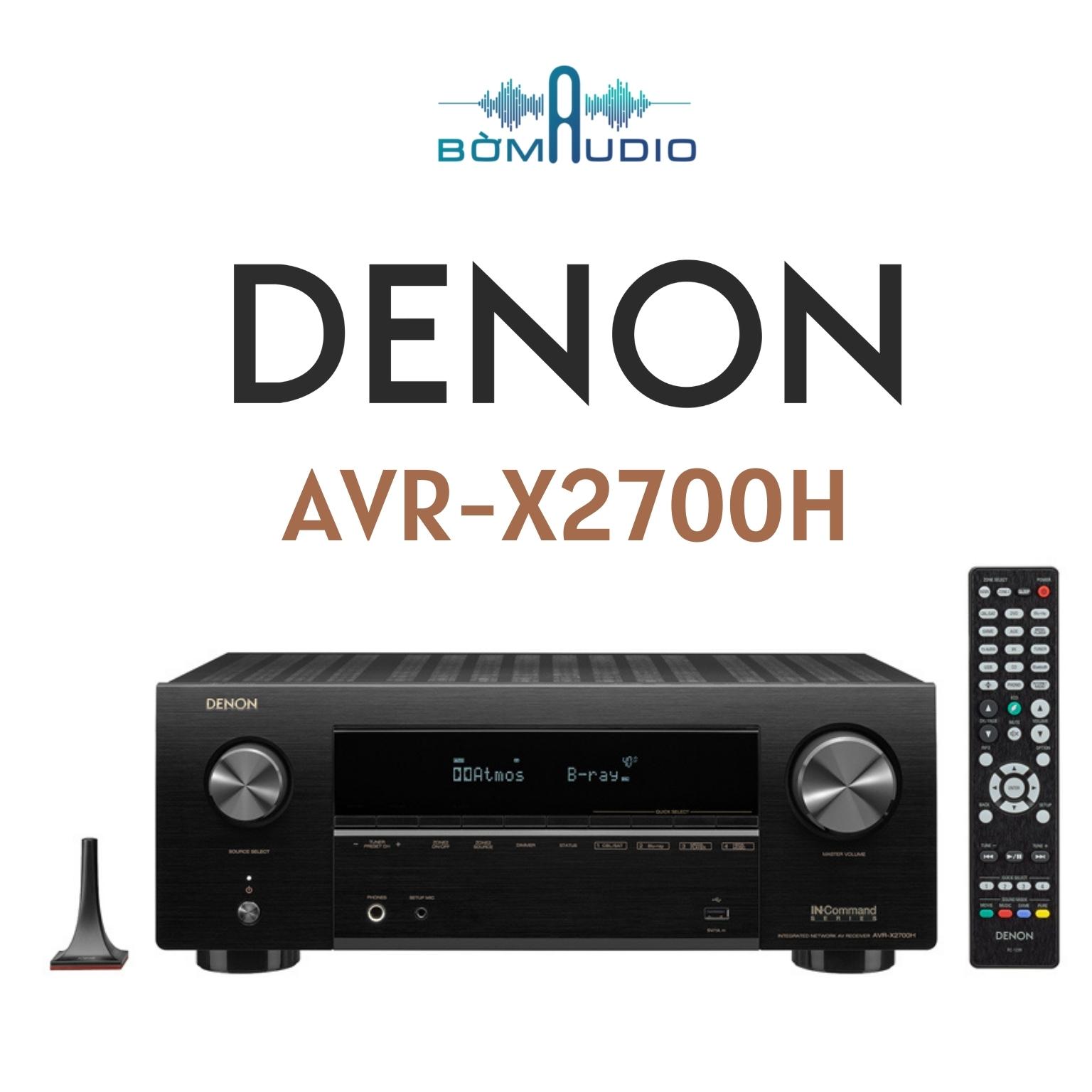 DENON AVR-X2700H | Ampli Xem Phim Nghe Nhạc Chuẩn 8K - 7.2 Kênh x 95W - Hỗ Trợ Âm Thanh 3D Dolby Atmos, Công Nghệ Ảo Hóa Độ Cao, DTS: X và DTS Virtual: X  - Nghe Nhạc Đa Phòng HEOS - Trợ Lý Ảo Alexa, Google, Apple Siri | Hàng Chính Hãng _ Mới 100%