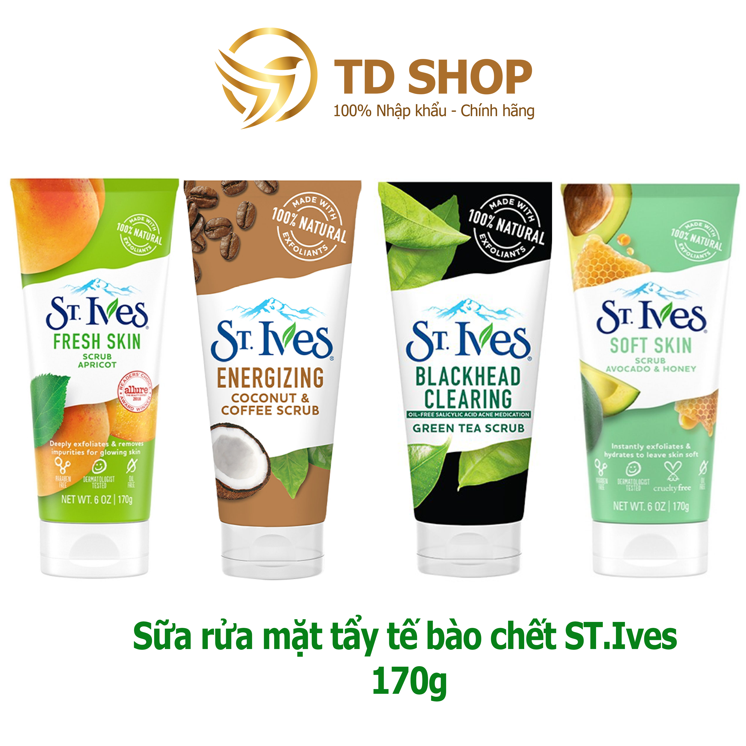 Sữa rửa mặt St.Ives 170g nhiều mùi hương - TD Shop