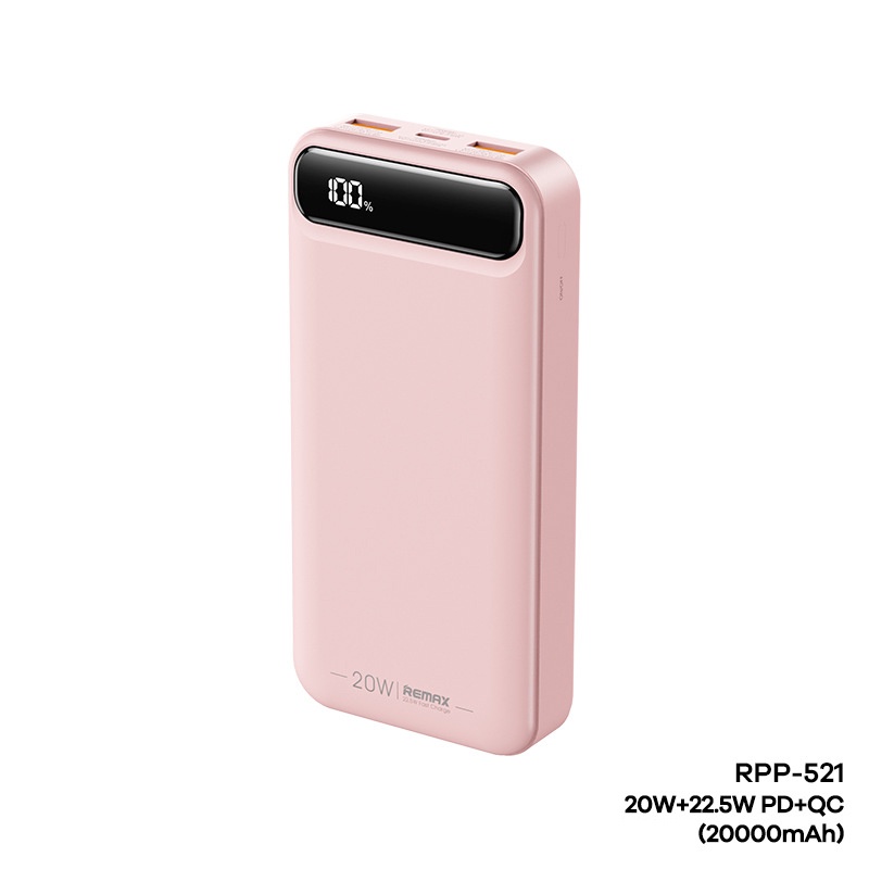 Pin dự phòng sạc nhanh Remax RPP-521 Bole Series 20000mAh QC 22.5W và PD 20W - tích hợp 2 input 3 output - Hàng chính hãng