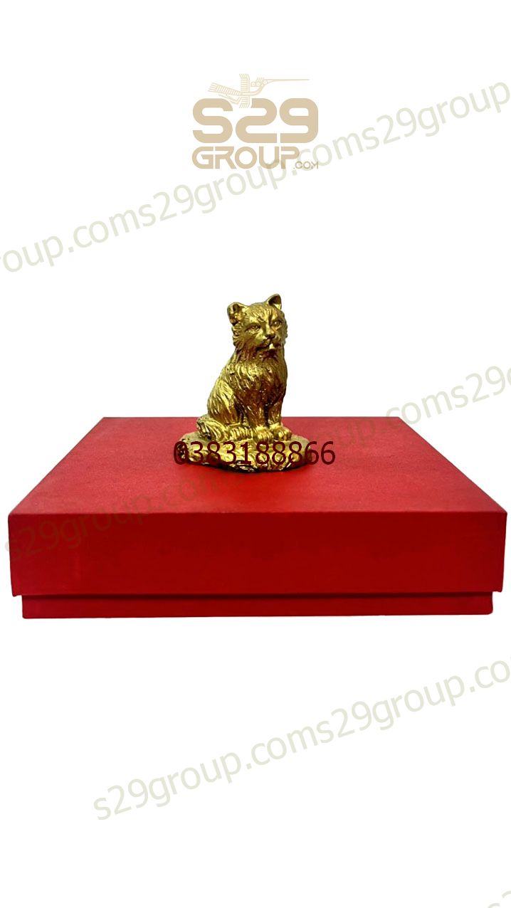 Tượng mèo bằng đồng trang trí bàn làm việc , trên ô tô