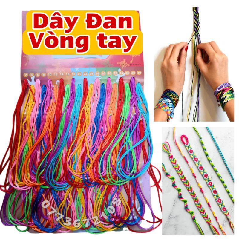 Vỉ 40 Sợi Dây đan vòng tay , dây làm vòng tay Handmade DIY