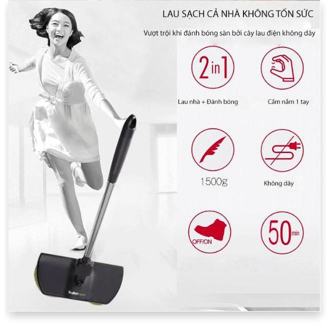 Cây lau nhà điện không dây đánh bóng 2 trong 1