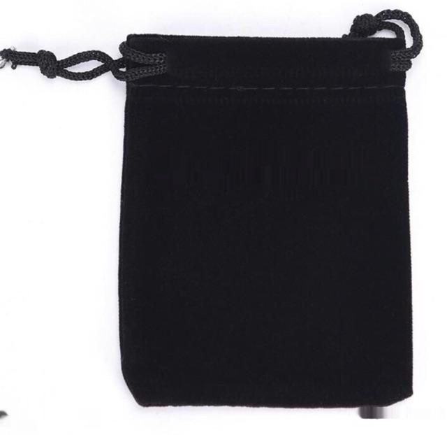 10 túi nhung đen dây rút 7x9 cm