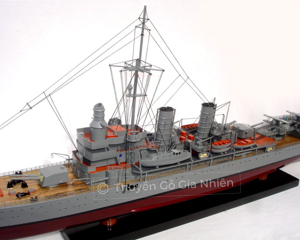 Mô Hình Thuyền Gỗ Phong Thủy Dạng Thuyền Chiến HMS GOTLAND Chính Hãng Hàng Xuất Khẩu Chất Lượng Cao