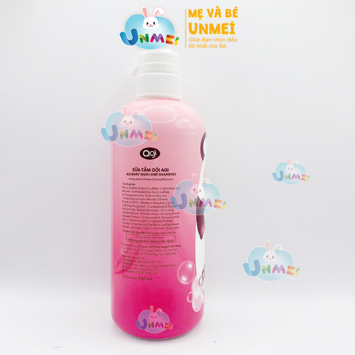 Sữa Tắm Gội AGI 500ml - Hương Hoa Anh Đào