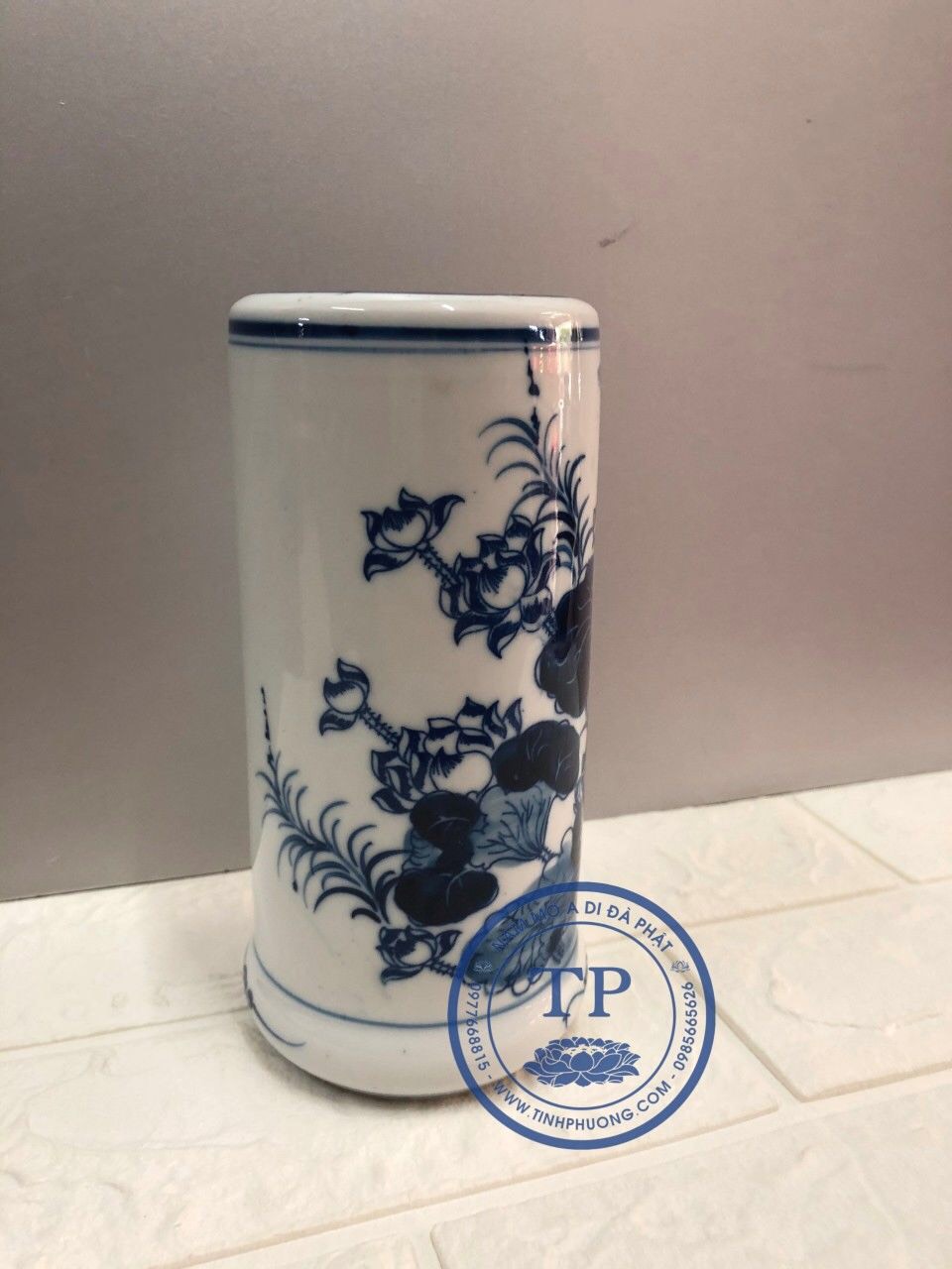 Ống để nhang vẽ sen KH12126