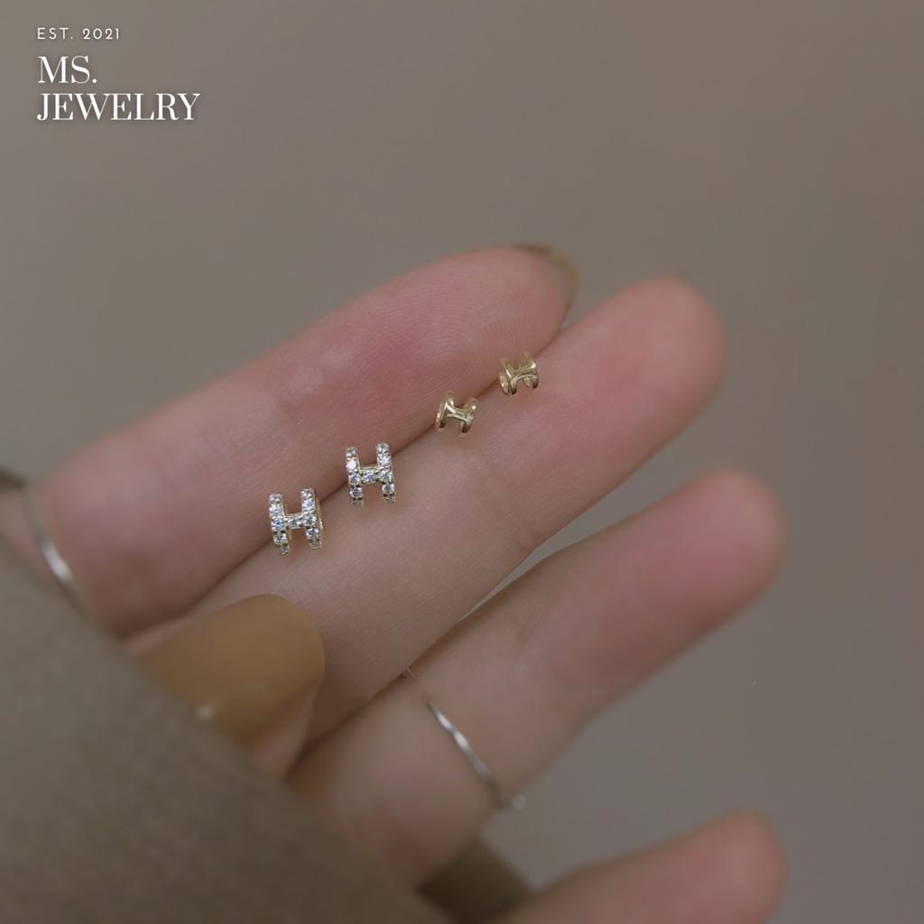 Khuyên Tai Bạc S925 HM Đính Đá Cubic Zirconia KS02