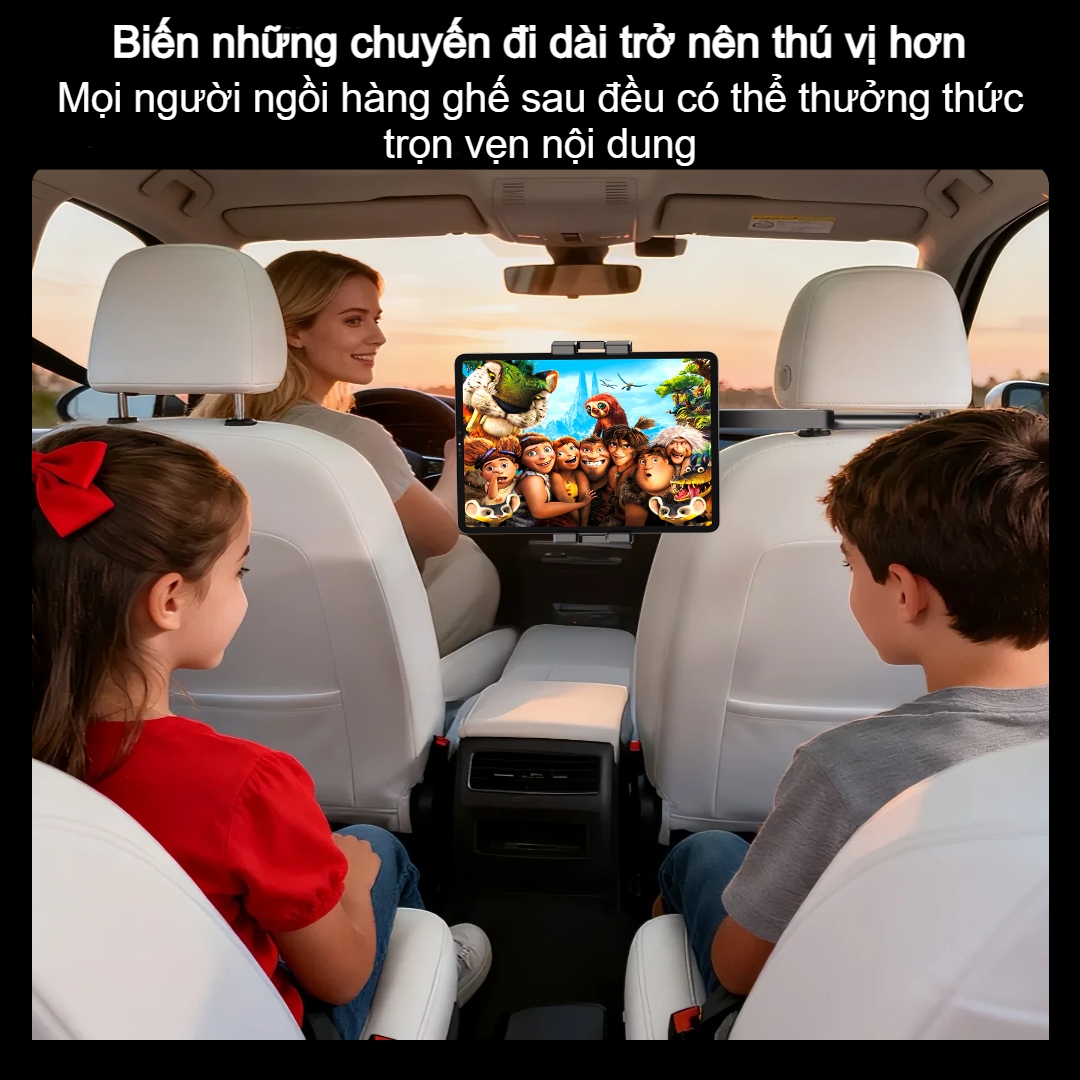 Giá đỡ điện thoại và máy tính bảng cho ghế sau ô tô Choetech H090 kéo giãn linh hoạt - Hàng chính hãng